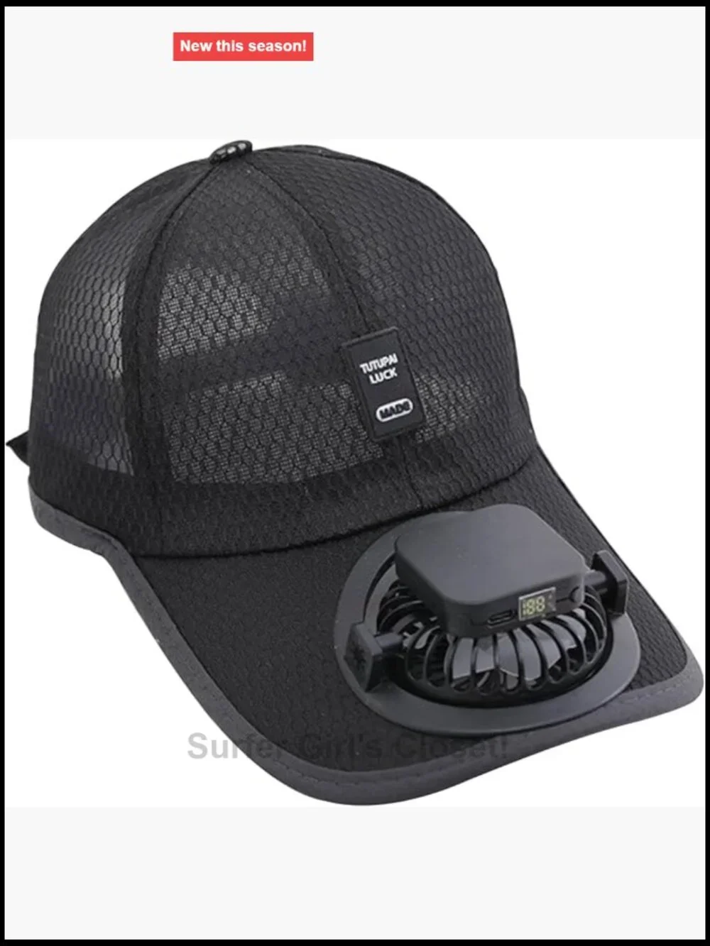 Solar Powered Baseball Cap with Fan, UV Protection Sun Hat, Adjustable